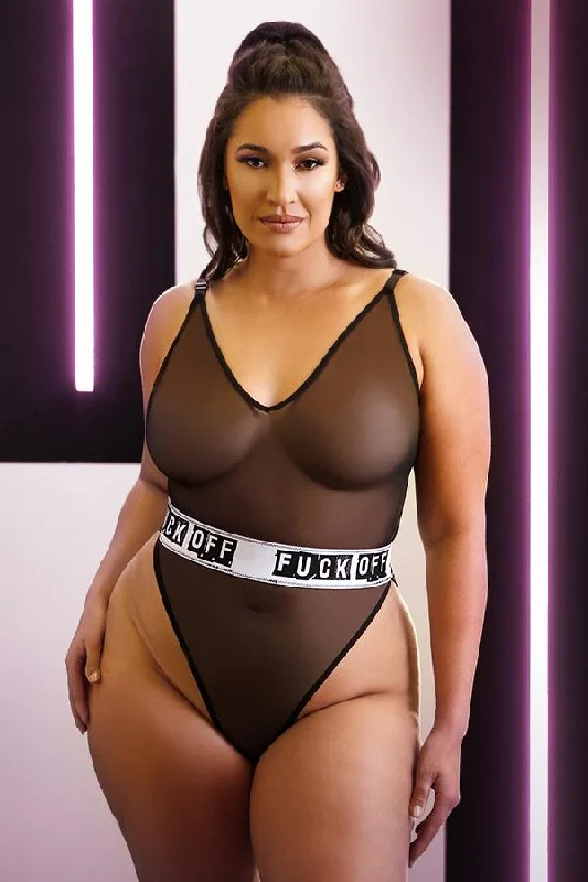 Cut - Out Bodysuits for a Trendy and Fashion - Forward StylePlus Size Fu** Off Bodysuit