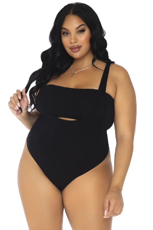 Plus - Size Bodysuits with a Comfortable and Flattering FitPlus Size Bandeau Top and Bodysuit Set