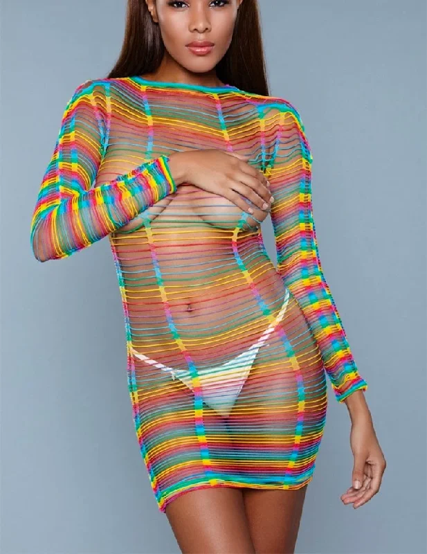 Mesh Bodysuits for a Bold and Edgy Fashion StatementBe Wicked 1998 Rainbow Burn Desire Rainbow Bodysuit