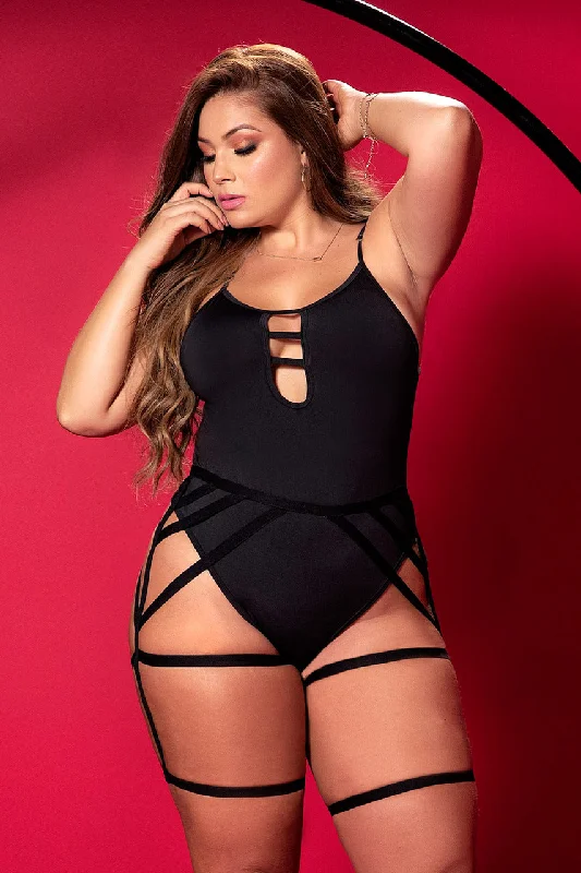 High - Neck Bodysuits for a Modest and Sophisticated LookPlus Size Multi-Strap Bodysuit