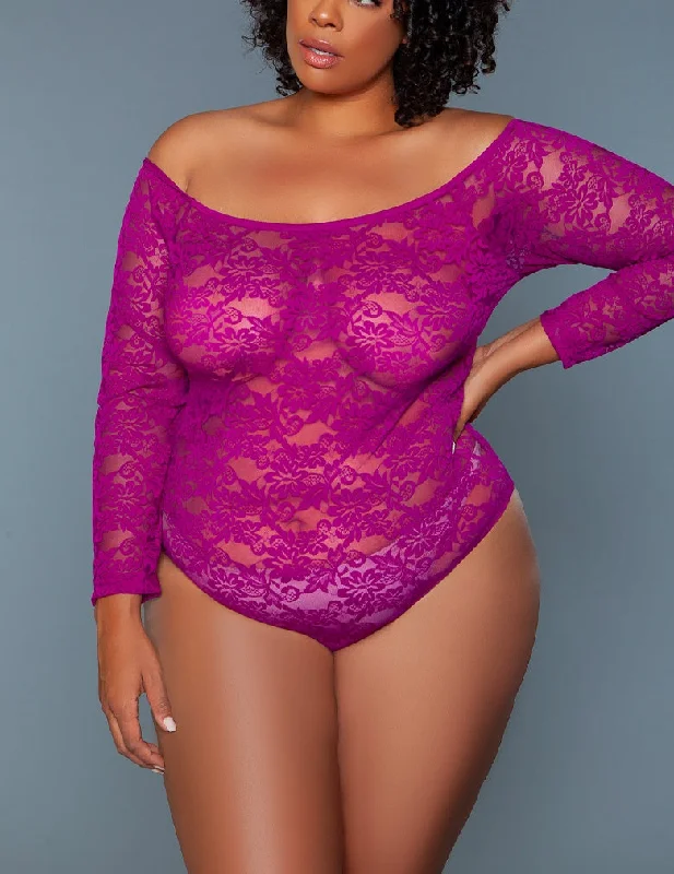 Seamless Bodysuits for a Smooth Underwear LookBe Wicked 2248P Marina Dark Magenta Bodysuit