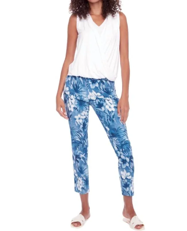 Back-Slit Techno Ankle Pant In Ohana Print