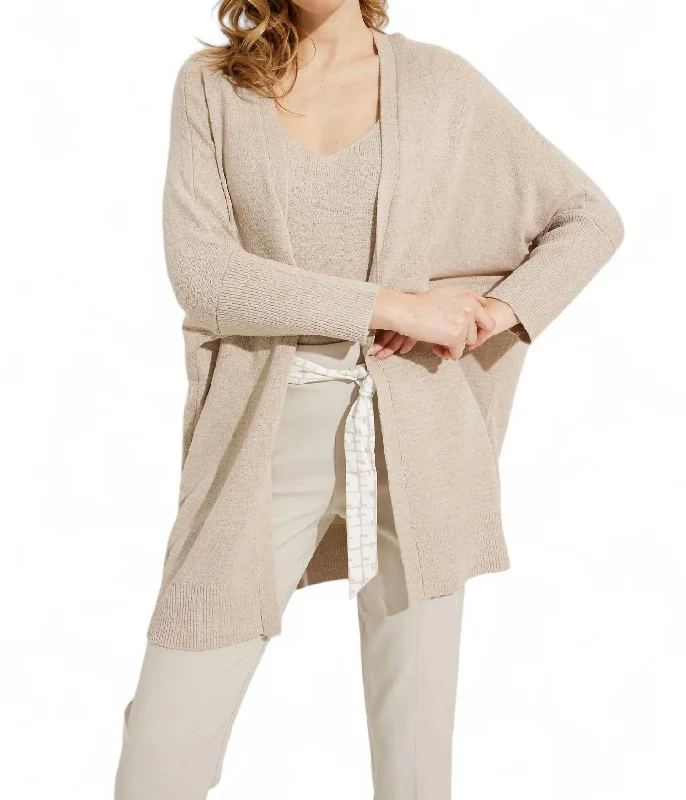 Open - Front Women Sweater for Easy Layering2-Piece Top In Moonstone