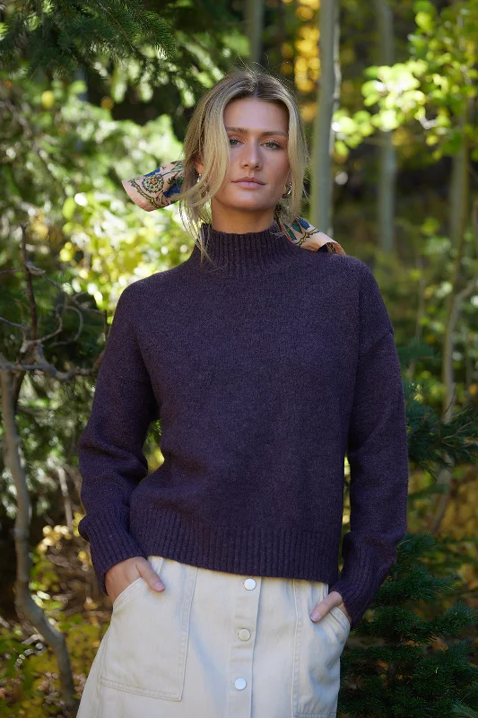 Cashmere Women Sweater with a Luxurious Soft TouchAmara Dark Plum Sweater