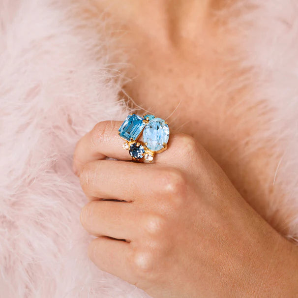 Button - Down Women Sweater for a Versatile LookCaroline Svedbom Aquamarine Carolina Ring