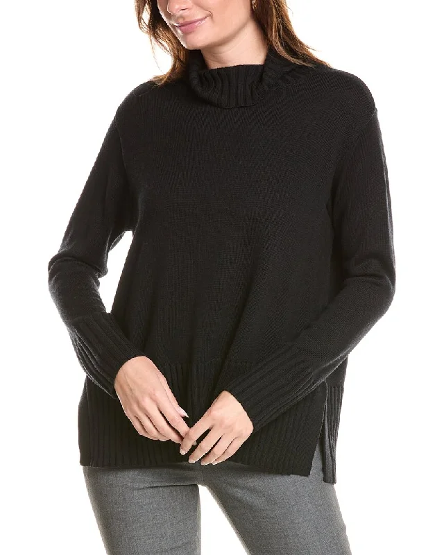 Lightweight Women Sweater for Spring and FallEILEEN FISHER Turtleneck Wool Pullover