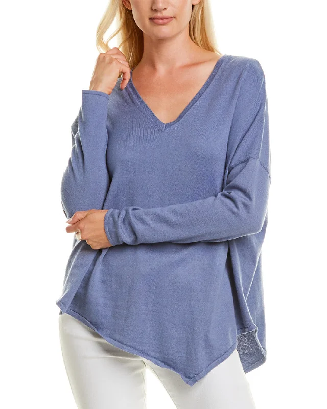 Lightweight Women Sweater for Spring and FallInCashmere Asymmetrical Cashmere-Blend Pullover