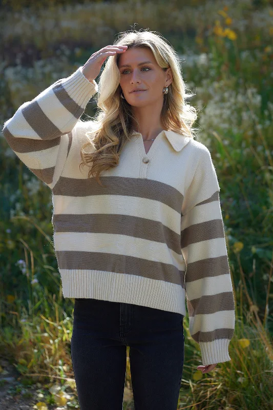 Sequin - Embellished Women Sweater for Special OccasionsMackenzie Striped Sweater