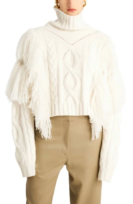 Button - Down Women Sweater for a Versatile LookMaram Chunky Sweater In White Froth