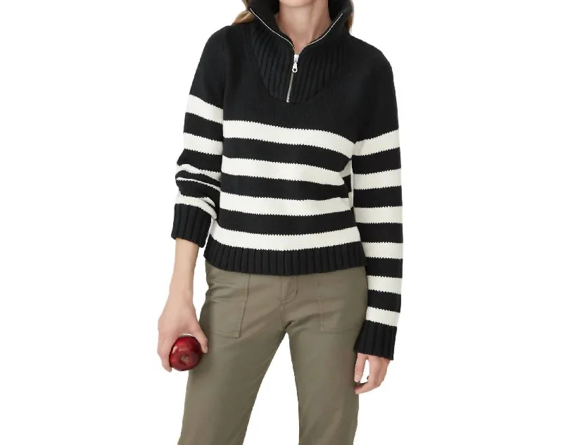 Color - Blocked Women Sweater for a Bold Fashion StatementMatey Top In Black/cream