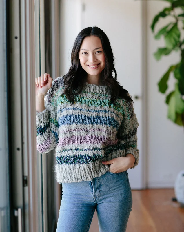 Striped Women Sweater with a Timeless PatternSaturday Sweater Pattern