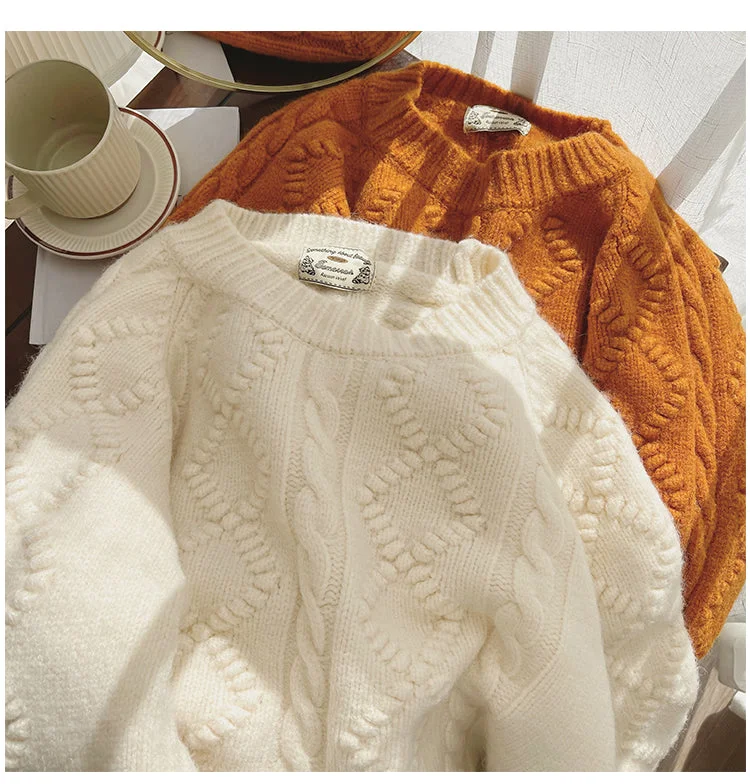 Cable - Knit Women Sweater with Intricate Patternssweater for women winter new sweater        S4797