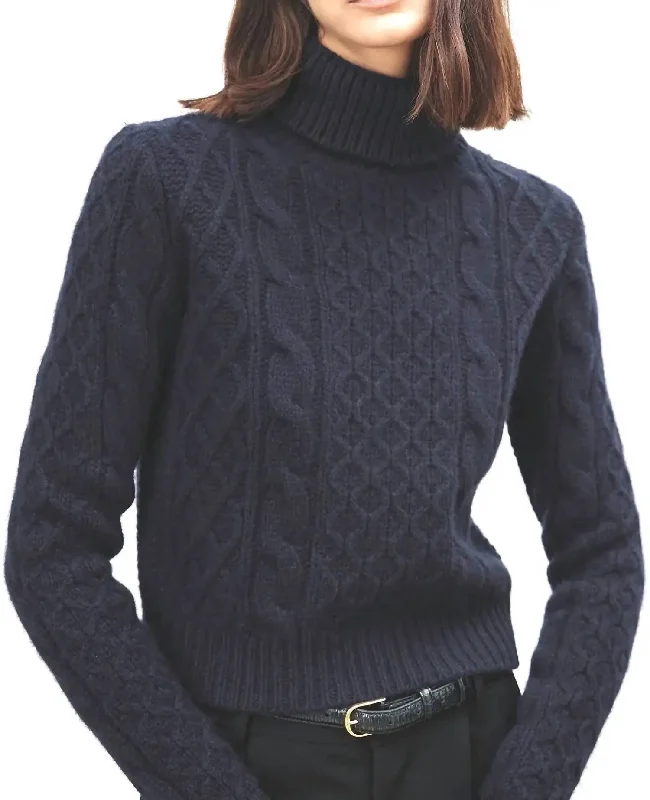 Cable - Knit Women Sweater with Intricate PatternsWomen's Andrina Sweater In Dark Grey Melange