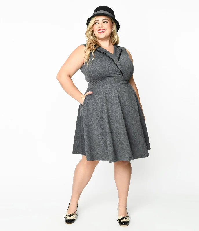 Ruffled Women Dress with Multiple Layers for a Playful and Girly StyleDark Heather Grey Swing Dress