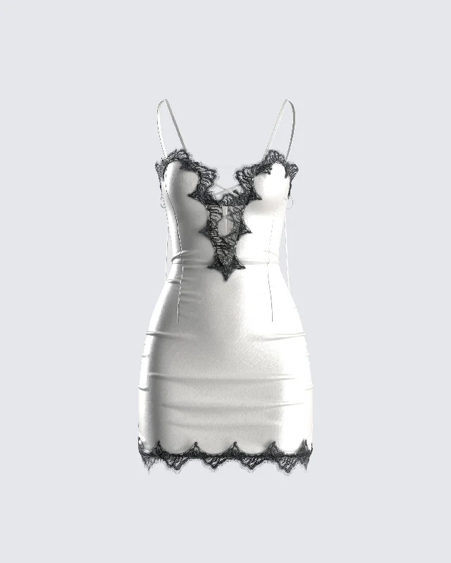 Pleated Women Dress with a Timeless and Elegant TextureDebbie Ivory Satin Mini Dress