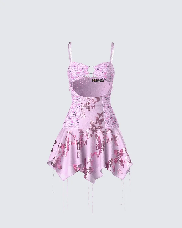 Lace - Embellished Women Dress for an Elegant and Sophisticated AppearanceJaxie Pink Lace Sequin Micro Mini Dress