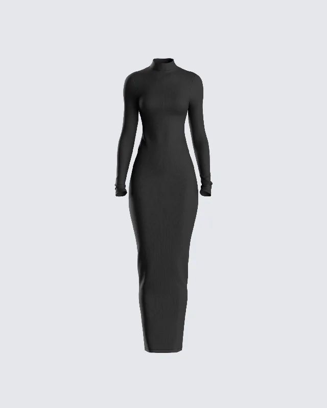 Empire Waist Women Dress to Accentuate the Bust and Conceal the WaistLola Black Bodycon Maxi Dress