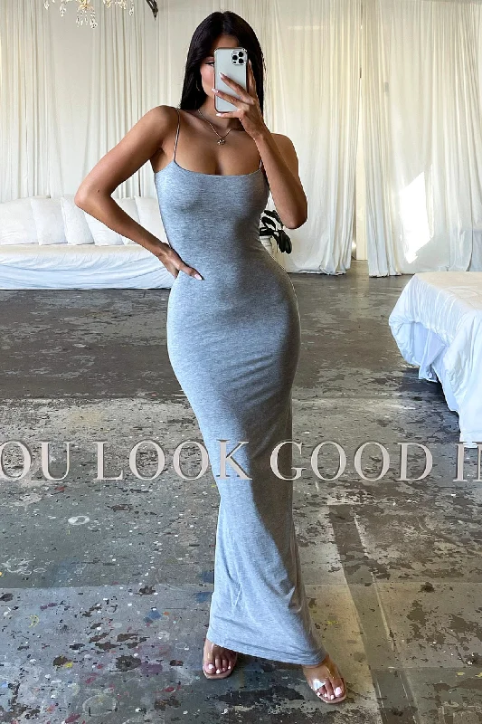 Wrap - Style Women Dress with Adjustable Fit for All Body TypesMace Maxi Dress - Grey