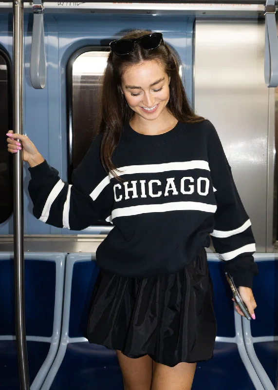 Sequin - Embellished Women Sweater for Special OccasionsChicago Rugby Crewneck - Black