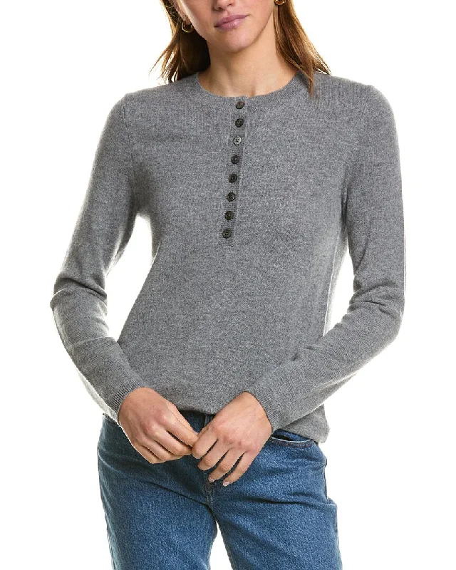 Button - Down Women Sweater for a Versatile LookInCashmere Henley Cashmere Sweater