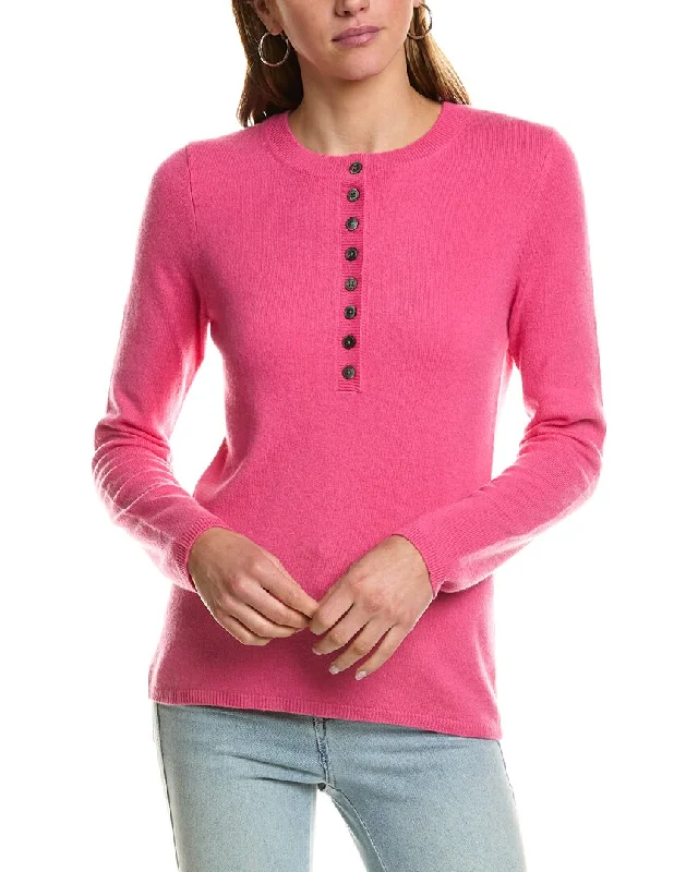 Sequin - Embellished Women Sweater for Special OccasionsInCashmere Henley Cashmere Sweater