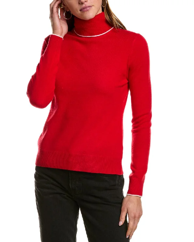 Cropped Women Sweater to Pair with High - Waisted BottomsInCashmere Turtleneck Cashmere Sweater