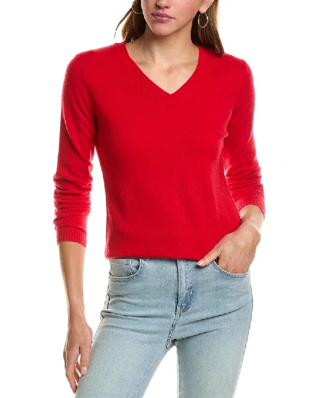 Chunky Knit Women Sweater for Winter WarmthInCashmere V-Neck Cashmere Sweater