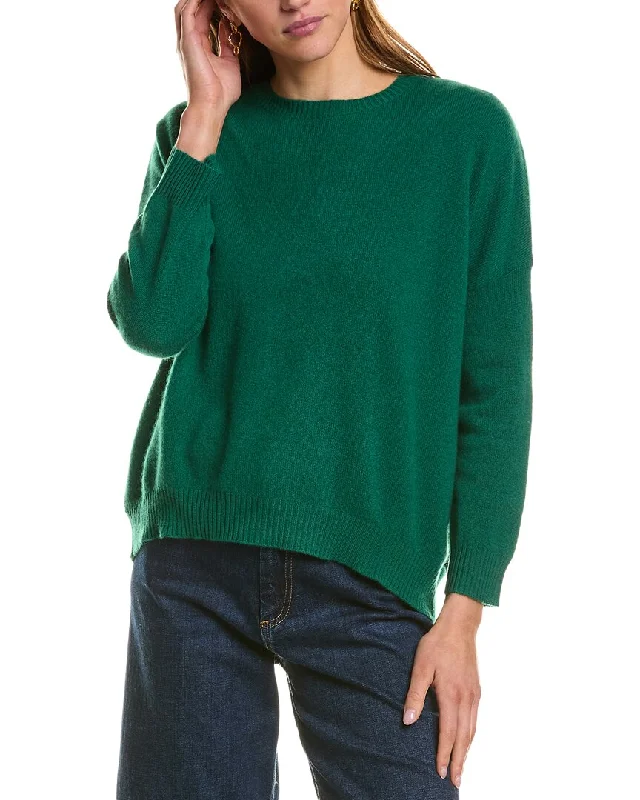 Cashmere Women Sweater with a Luxurious Soft TouchKier + J Dropped-Shoulder Cashmere Sweater