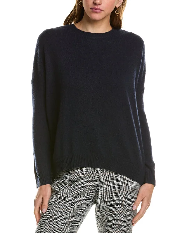 Cropped Women Sweater to Pair with High - Waisted BottomsKier + J Dropped-Shoulder Dolman Cashmere Sweater