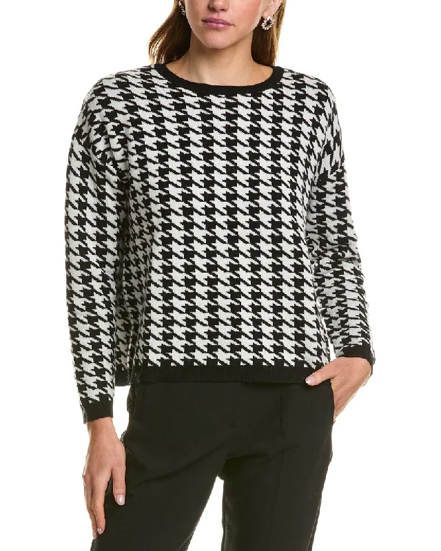 Color - Blocked Women Sweater for a Bold Fashion StatementKier + J Houndstooth Wool & Cashmere-Blend Sweater