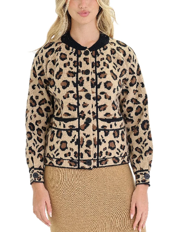 Lightweight Women Sweater for Spring and FallLeopard Cardigan Sweater