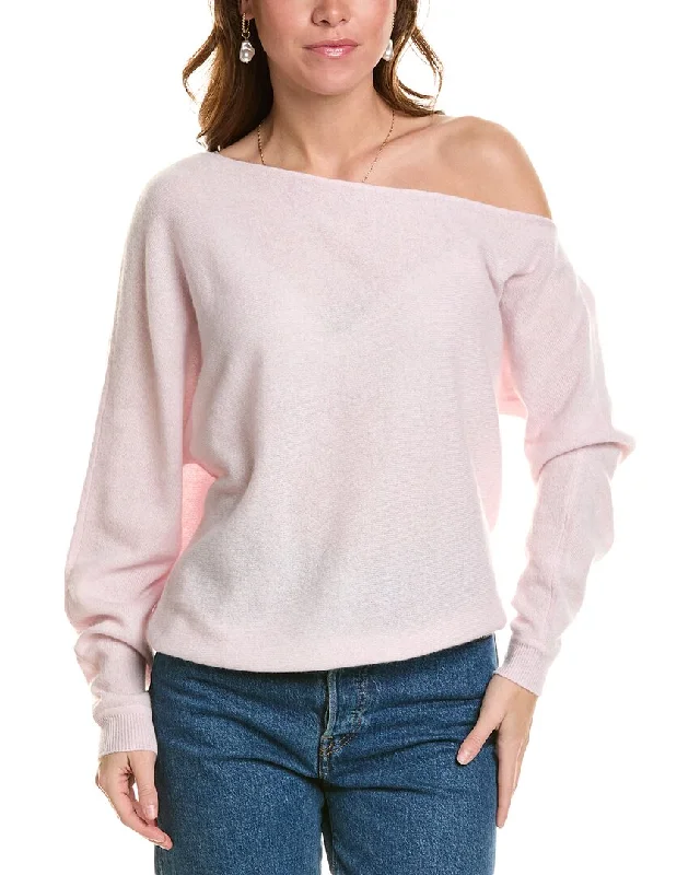 Sequin - Embellished Women Sweater for Special OccasionsMinnie Rose Off-The-Shoulder Cashmere Sweater