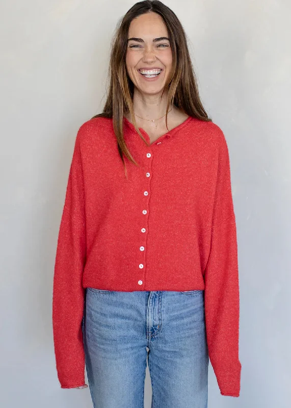 Color - Blocked Women Sweater for a Bold Fashion StatementPiper Cardigan - Red