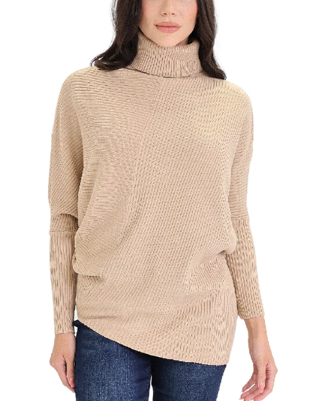 Striped Women Sweater with a Timeless PatternTurtleneck Ribbed Sweater