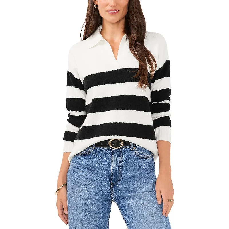 Cashmere Women Sweater with a Luxurious Soft TouchWomens Striped Polo Pullover Sweater