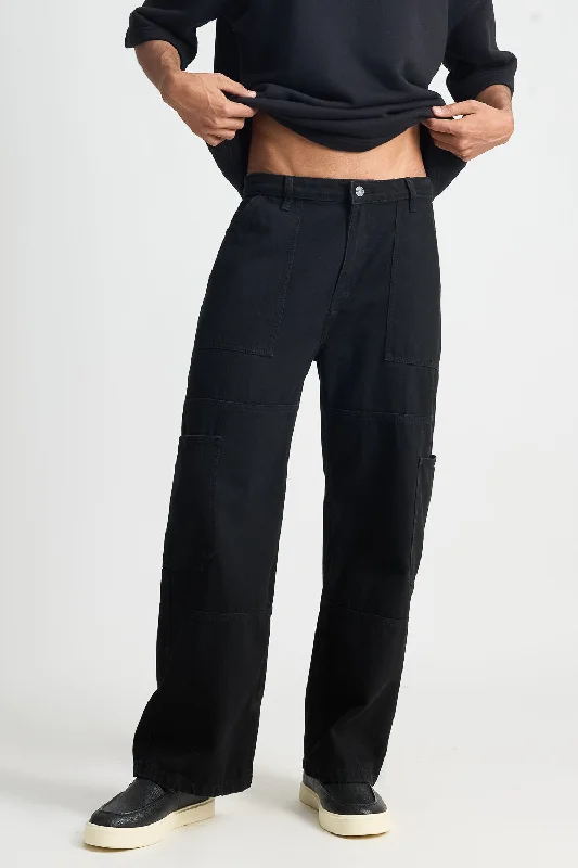 Skinny women jeans with a form - fitting designBlack Pocket Men's Cargo Pants