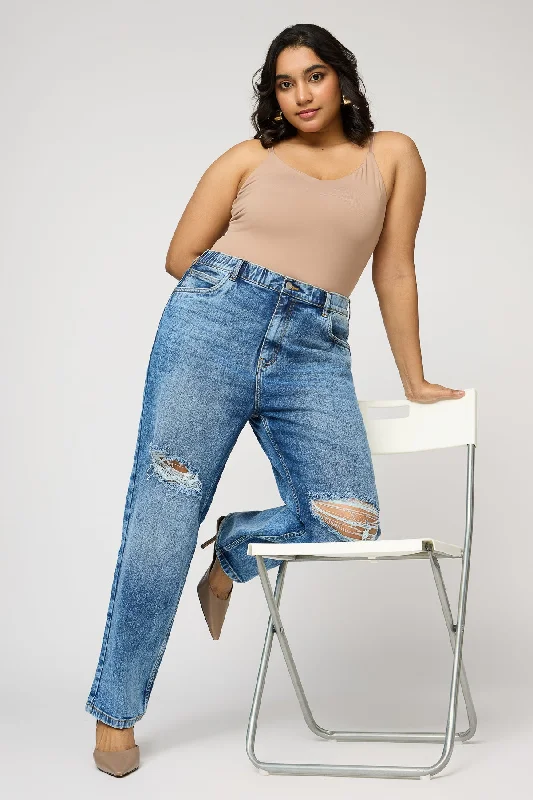 Skinny women jeans with a form - fitting designUrban Rips Curve Elasticated Mom Jeans