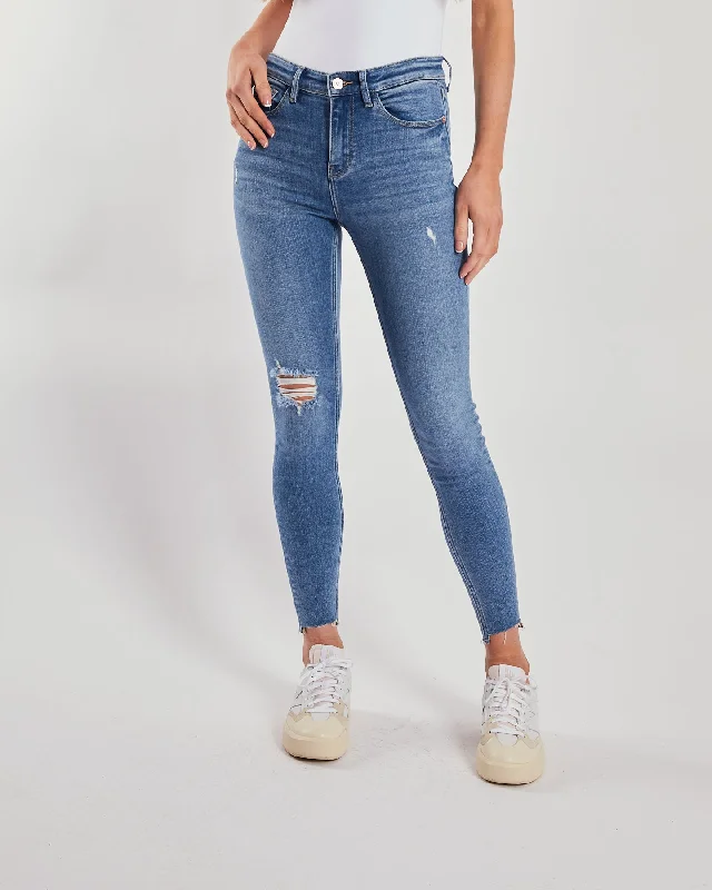 Jeggings women jeans combining the comfort of leggings and style of jeansKayla Mid Rise Sea Blue