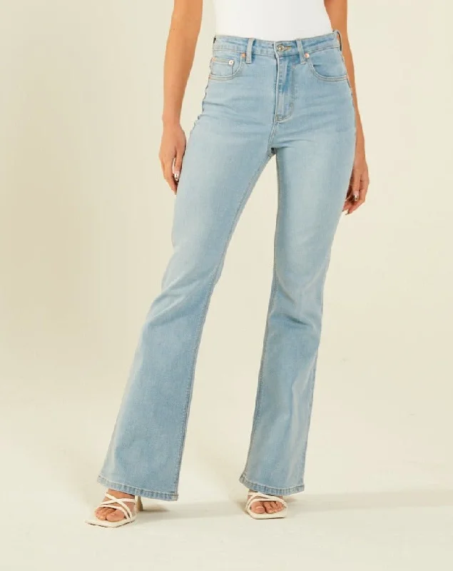 Bootcut women jeans to complement various shoe stylesDrew Flare Sky Blue