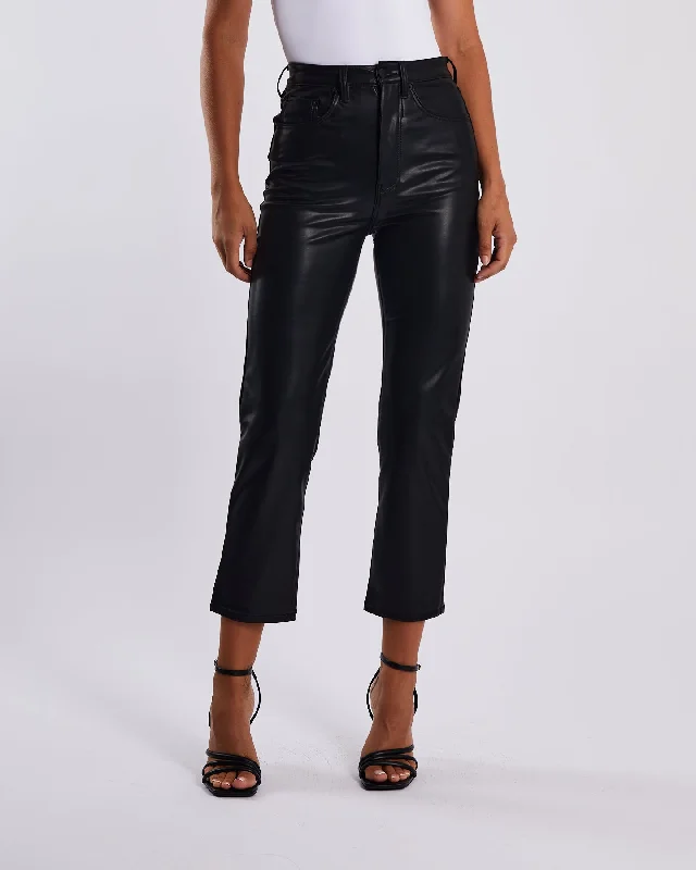 Straight - leg women jeans with a classic and timeless appealGabby Straight Leg Leather Look