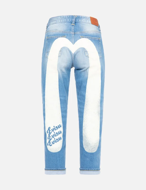 Light - wash women jeans for a fresh and summery appearanceLogo Daicock Print Relax-Fit Jeans