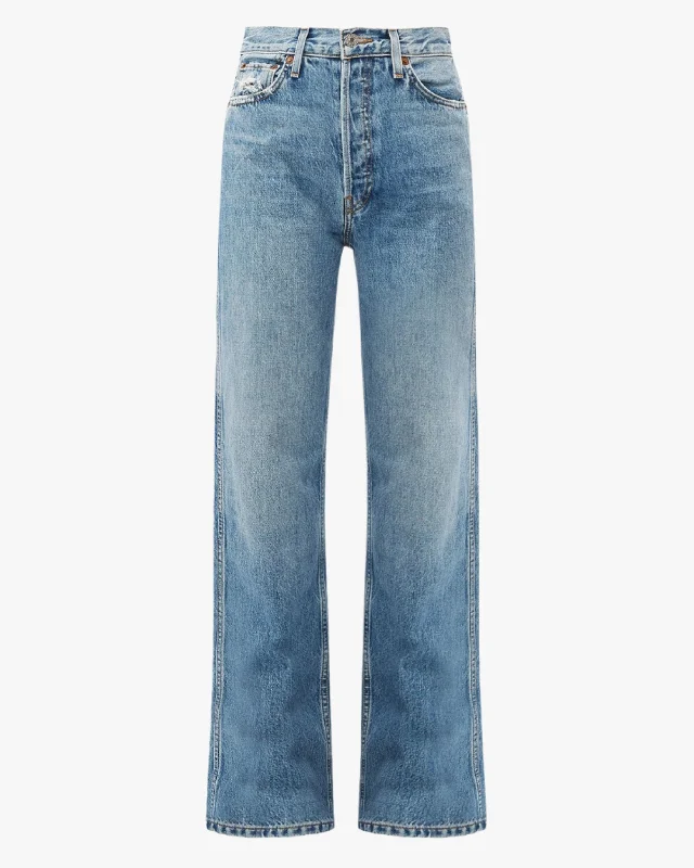 Acid - wash women jeans with a retro finish90's High Rise Loose - Rigid