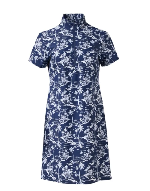 Off - the - Shoulder Women Dress for a Romantic and Feminine LookAlexia Navy Print Dress