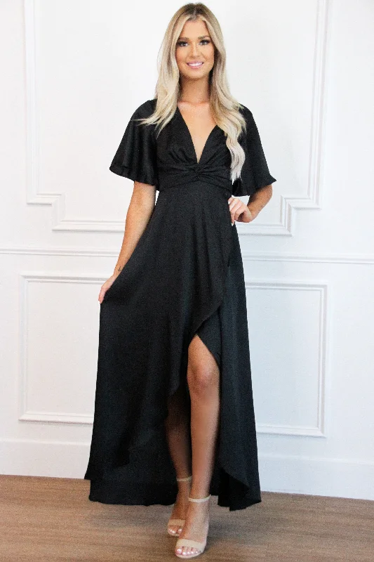 Wrap - Style Women Dress with Adjustable Fit for All Body TypesBefore You Go Maxi Dress: Black