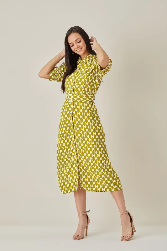 Empire Waist Women Dress to Accentuate the Bust and Conceal the WaistCasual Belted Patterned Dress for women