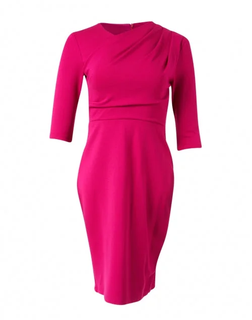 Printed Abstract Women Dress for a Modern and Artistic AppealBianca Fuchsia Ponte Knit Dress