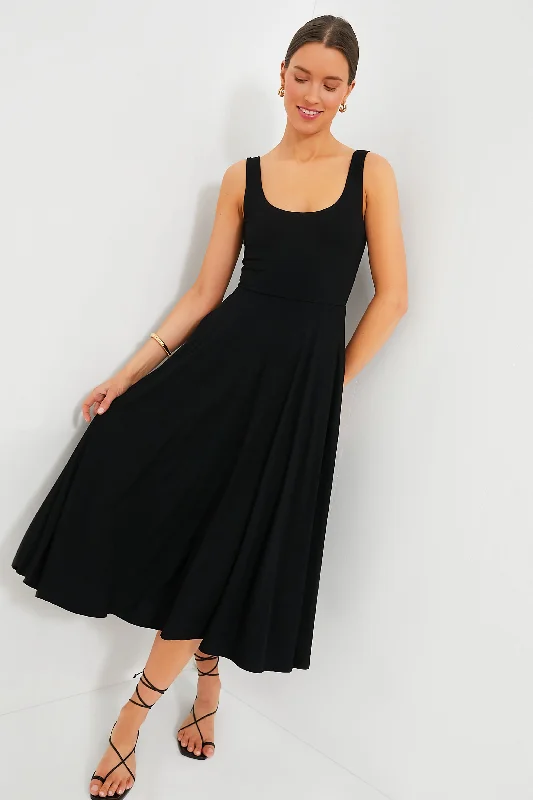 Pleated Women Dress with a Timeless and Elegant TextureBlack Leon Dress