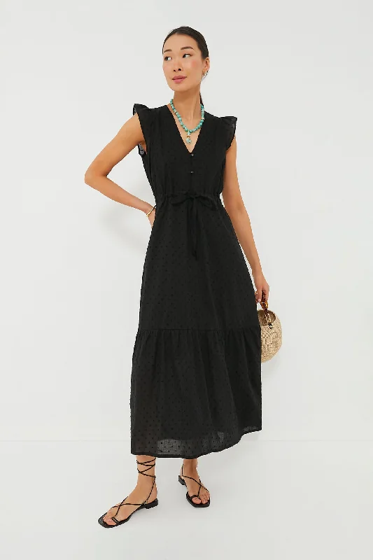 Little Black Women Dress with Sequins for a Glamorous Night OutBlack Swiss Dot Surya Dress