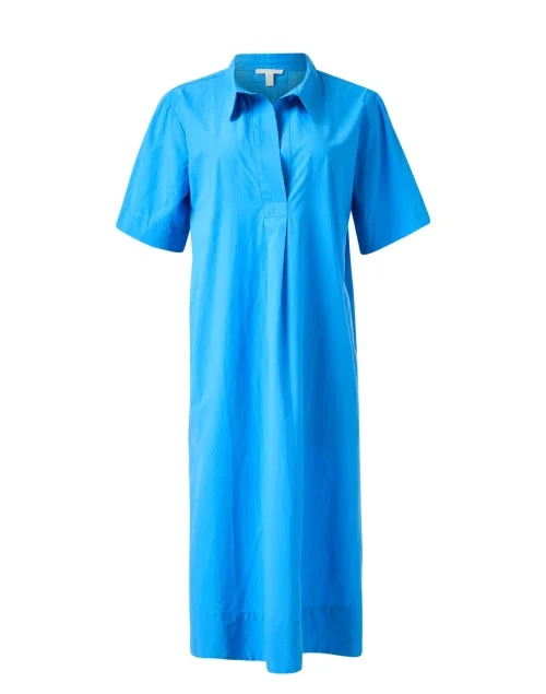 Pleated Women Dress with a Timeless and Elegant TextureCalypso Blue Polo Dress