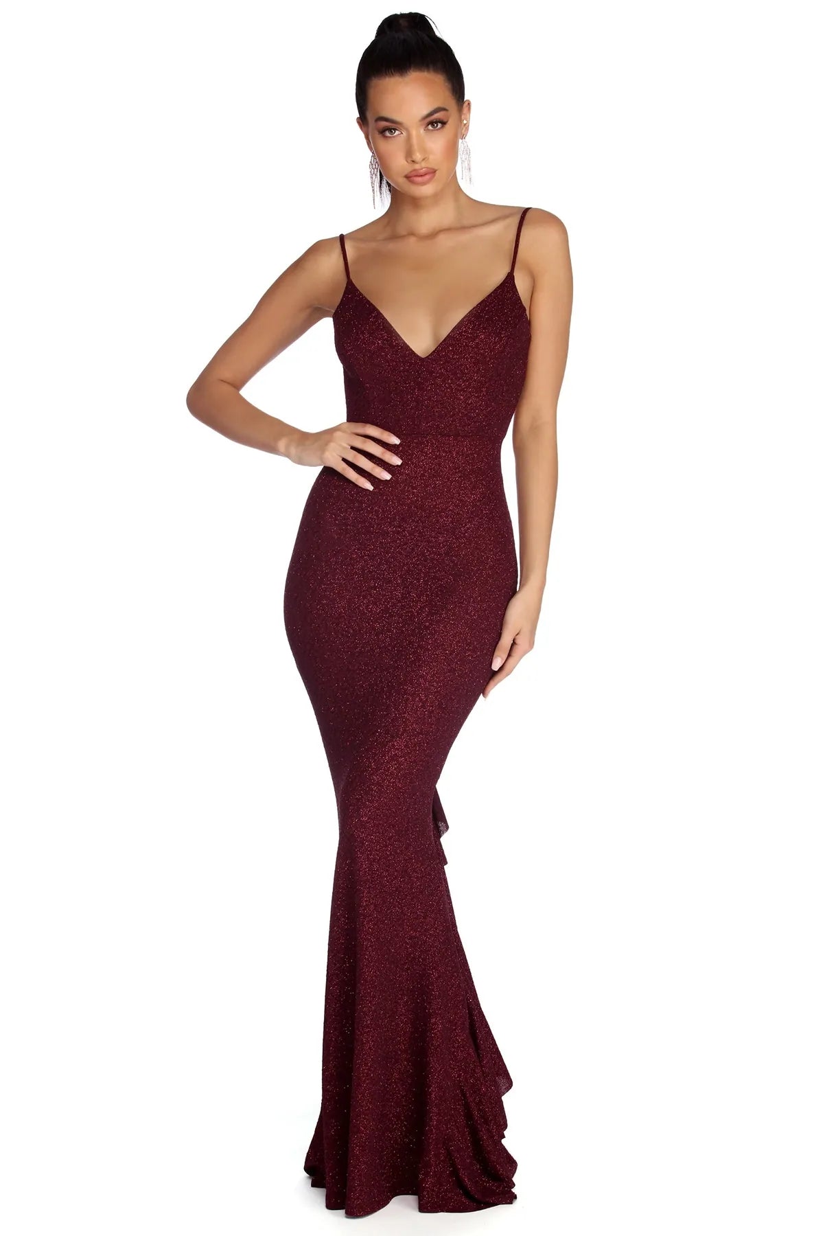 Little Black Women Dress with Sequins for a Glamorous Night OutClara Formal Glitter Knot Dress